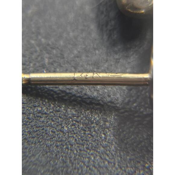 White Gold Posts black dangle earrings Silver tone caps - Picture 12 of 14